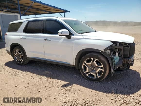 2023 Hyundai Palisade SEL with VIN KM8R4DGE1PU576702, listed as a Copart auction lot 66729475 with 34,535 mi miles and Salvage title. Bid and sale history available at DreamBid. Image 4.