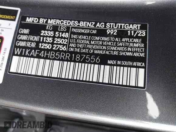 2024 Mercedes-Benz C 300 с VIN W1KAF4HB5RR187556, выставлен на аукционе IAAI как лот 43009025 с пробегом 8 882 миль миль и . История ставок и продаж доступна на DreamBid. Изображение 9.