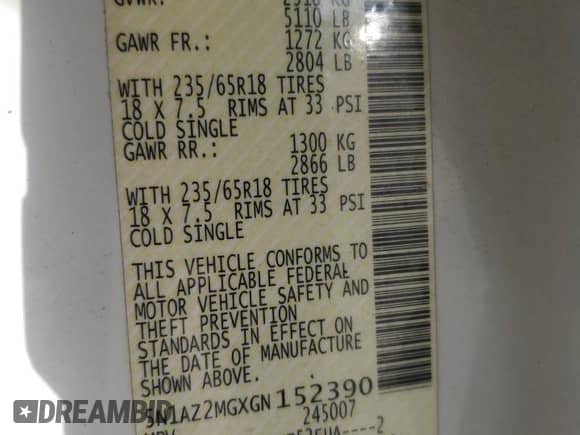 2016 Nissan Murano SL with VIN 5N1AZ2MGXGN152390, listed as a Copart auction lot 81749615 with 150,212 mi miles and Salvage title. Bid and sale history available at DreamBid. Image 13.