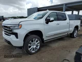 2023 Chevrolet Silverado 1500 High Country with VIN 1GCUDJE86PZ100863, listed as a Copart auction lot 60472465 with Not provided miles and Salvage title. Bid and sale history available at DreamBid. Image 1.