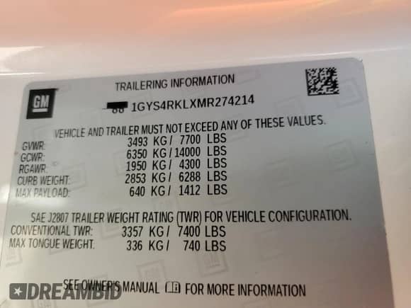 2021 Cadillac Escalade ESV Sport Platinum with VIN 1GYS4RKLXMR274214, listed as a Copart auction lot 71065314 with 47,176 mi miles and Salvage title. Bid and sale history available at DreamBid. Image 15.