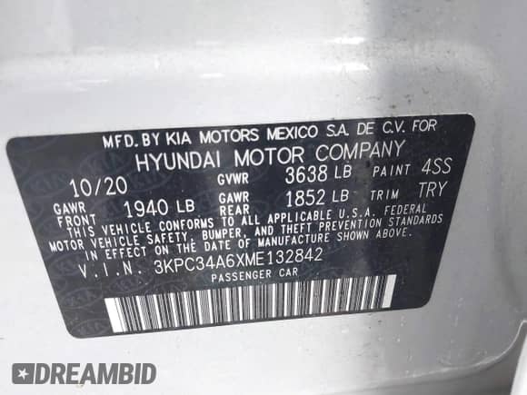 2021 Hyundai Accent Limited z VIN 3KPC34A6XME132842, wystawiony jako IAAI lot #41268124 z przebiegiem 52 698 mil mil oraz . Historia ofert i sprzedaży dostępna na DreamBid. Obrazek 9.