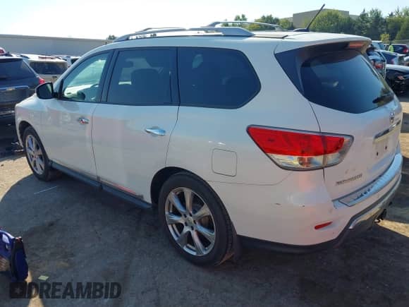 2014 Nissan Pathfinder SL z VIN 5N1AR2MM2EC713535, wystawiony jako IAAI lot #43443109 z przebiegiem 221 906 mil mil oraz . Historia ofert i sprzedaży dostępna na DreamBid. Obrazek 3.