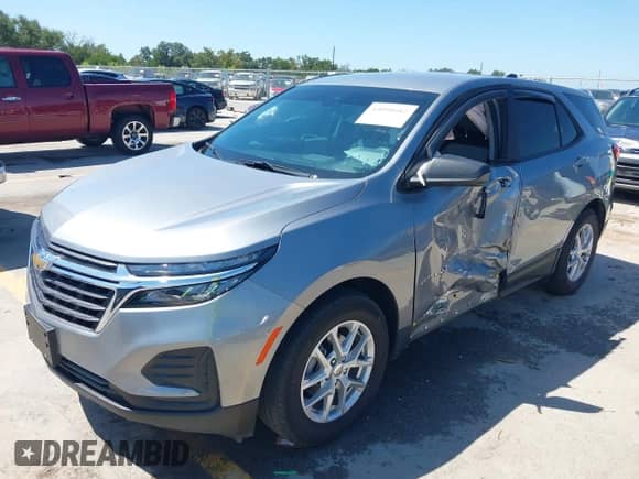 2023 Chevrolet Equinox LS with VIN 3GNAXHEG2PL242538, listed as a IAAI auction lot 43098682 with 22,600 mi miles and . Bid and sale history available at DreamBid. Image 2.