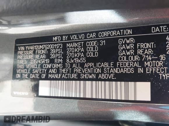 2016 Volvo S60 T5 Platinum с VIN YV4612UM7G2001173, выставлен на аукционе IAAI как лот 41659965 с пробегом 117 805 миль миль и . История ставок и продаж доступна на DreamBid. Изображение 9.