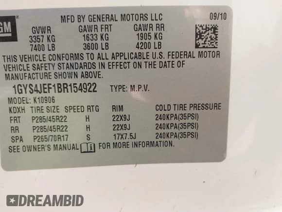 2011 Cadillac Escalade ESV Premium z VIN 1GYS4JEF1BR154922, wystawiony jako IAAI lot #41487239 z przebiegiem 154 979 mil mil oraz . Historia ofert i sprzedaży dostępna na DreamBid. Obrazek 9.