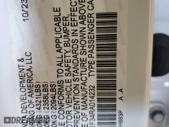 2024 Honda Accord EX z VIN 1HGCY1F34RA014232, wystawiony jako Copart lot #70879925 z przebiegiem 11 074 mil mil oraz Szkoda całkowita • Salvage title. Historia ofert i sprzedaży dostępna na DreamBid. Obrazek 13.