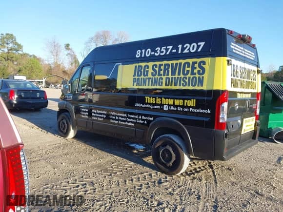 2022 Ram ProMaster Cargo with VIN 3C6LRVBG2NE119149, listed as a IAAI auction lot 41807287 with 24,360 mi miles and . Bid and sale history available at DreamBid. Image 3.