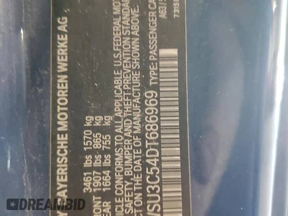 2013 MINI Hardtop with VIN WMWSU3C54DT686969, listed as a Copart auction lot 62160145 with 100,636 mi miles and Clean title. Bid and sale history available at DreamBid. Image 13.