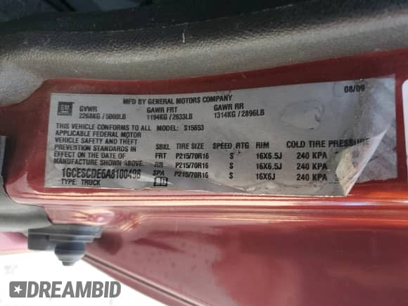 2010 Chevrolet Colorado 1LT with VIN 1GCESCDE6A8100498, listed as a Copart auction lot 83925985 with 155,026 mi miles and Clean title. Bid and sale history available at DreamBid. Image 12.