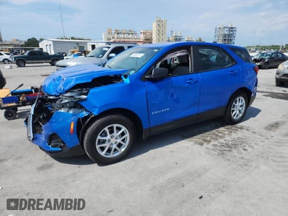 2024 Chevrolet Equinox LS with VIN 3GNAXHEGXRL161385, listed as a Copart auction lot 80883015 with Not provided miles and Salvage title. Bid and sale history available at DreamBid. Image 1.