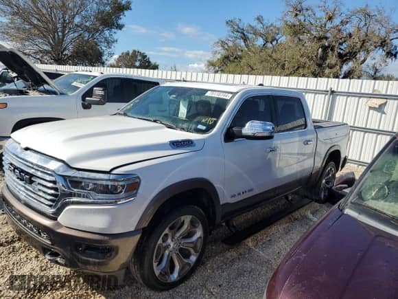2020 Ram 1500 Longhorn with VIN 1C6SRFKM8LN323731, listed as a Copart auction lot 75118744 with Not provided miles and Salvage title. Bid and sale history available at DreamBid. Image 1.