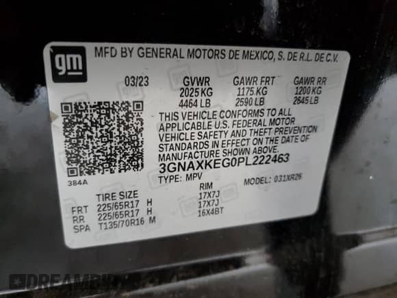 2023 Chevrolet Equinox LT с VIN 3GNAXKEG0PL222463, выставлен на аукционе Copart как лот 87308345 с пробегом 154 239 миль миль и Чистый • Clean title. История ставок и продаж доступна на DreamBid. Изображение 14.