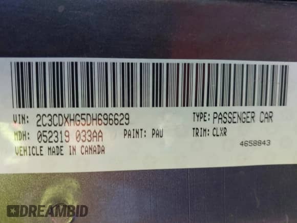 2013 Dodge Charger SXT Plus with VIN 2C3CDXHG5DH696629, listed as a IAAI auction lot 42675341 with 130,194 mi miles and . Bid and sale history available at DreamBid. Image 9.