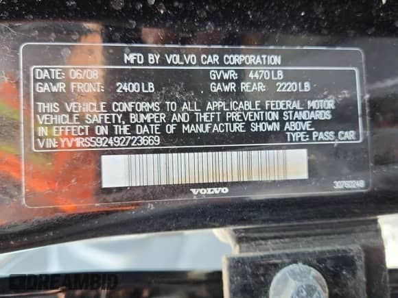 2009 Volvo S60 2.5T с VIN YV1RS592492723669, выставлен на аукционе Copart как лот 64369765 с пробегом 191 930 миль миль и Списание • Salvage title. История ставок и продаж доступна на DreamBid. Изображение 12.