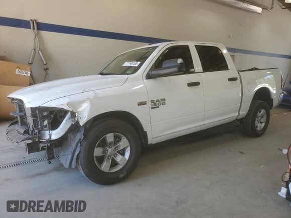 2022 Ram 1500 Tradesman z VIN 3C6RR6KT9NG187627, wystawiony jako Copart lot #71149155 z przebiegiem 92 485 mil mil oraz Szkoda całkowita • Salvage title. Historia ofert i sprzedaży dostępna na DreamBid. Obrazek 1.