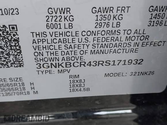 2024 Chevrolet Blazer LT with VIN 3GNKBCR43RS171932, listed as a IAAI auction lot 42632714 with 25,631 mi miles and . Bid and sale history available at DreamBid. Image 9.