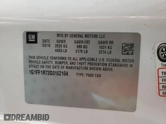 2016 Chevrolet Camaro 1SS with VIN 1G1FF1R72G0162164, listed as a Copart auction lot 71876335 with 26,720 mi miles and Salvage title. Bid and sale history available at DreamBid. Image 12.