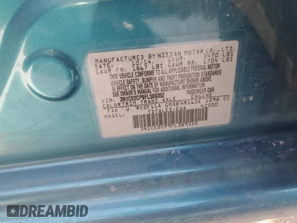 2015 Nissan Note SL с VIN 3N1CE2CP9FL389352, выставлен на аукционе Copart как лот 49524455 с пробегом 73 672 миль миль и Списание • Salvage title. История ставок и продаж доступна на DreamBid. Изображение 15.