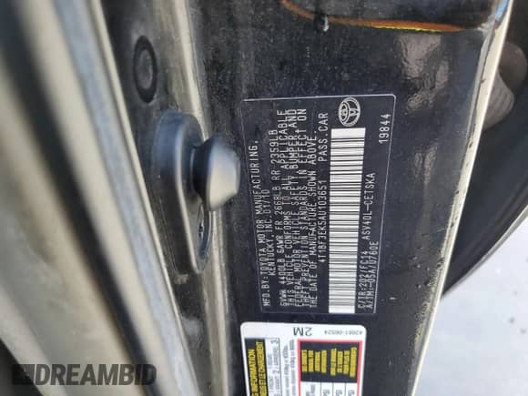 2010 Toyota Camry с VIN 4T1BF3EK5AU103651, выставлен на аукционе Copart как лот 80746565 с пробегом 309 383 миль миль и Списание • Salvage title. История ставок и продаж доступна на DreamBid. Изображение 13.