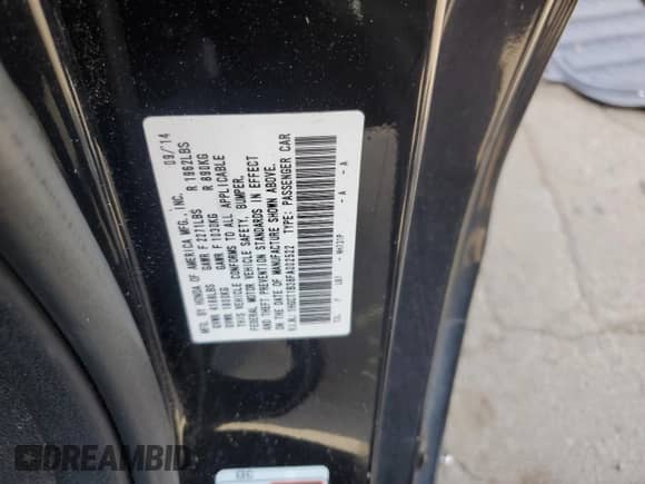 2015 Honda Accord LX-S с VIN 1HGCT1B38FA002522, выставлен на аукционе Copart как лот 70731455 с пробегом 134 588 миль миль и Списание • Salvage title. История ставок и продаж доступна на DreamBid. Изображение 12.