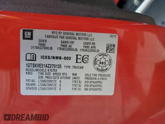 2010 GMC Sierra 1500 SLE с VIN 1GTSKVE31AZ279135, выставлен на аукционе Copart как лот 66933245 с пробегом 224 728 миль миль и Списание • Salvage title. История ставок и продаж доступна на DreamBid. Изображение 12.