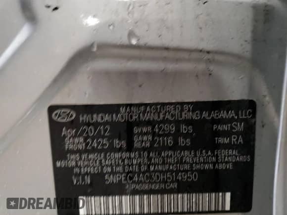 2013 Hyundai Sonata SE с VIN 5NPEC4AC3DH514950, выставлен на аукционе Copart как лот 50022185 с пробегом 150 179 миль миль и Чистый • Clean title. История ставок и продаж доступна на DreamBid. Изображение 13.