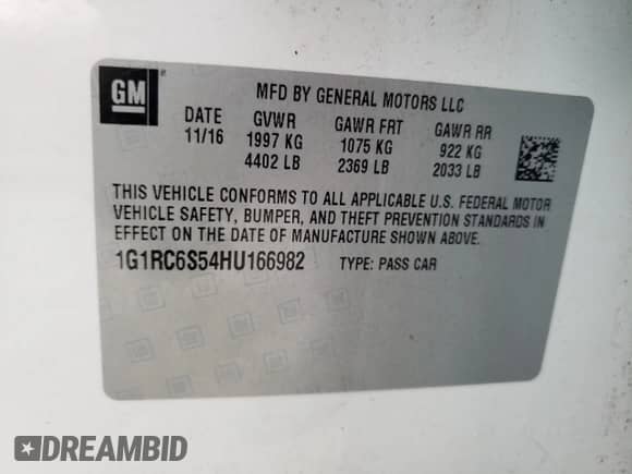 2017 Chevrolet Volt LT z VIN 1G1RC6S54HU166982, wystawiony jako Copart lot #47635733 z przebiegiem 72 561 mil mil oraz . Historia ofert i sprzedaży dostępna na DreamBid. Obrazek 12.