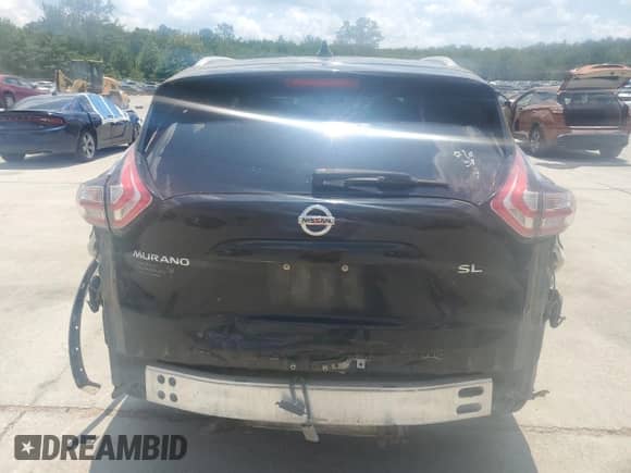 2017 Nissan Murano SL with VIN 5N1AZ2MG9HN173474, listed as a Copart auction lot 63089665 with 100,055 mi miles and Salvage title. Bid and sale history available at DreamBid. Image 6.