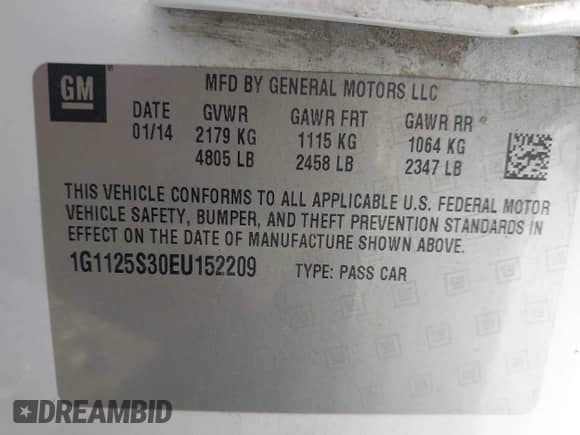 2014 Chevrolet Impala LT с VIN 1G1125S30EU152209, выставлен на аукционе IAAI как лот 42952241 с пробегом 273 413 миль миль и . История ставок и продаж доступна на DreamBid. Изображение 9.