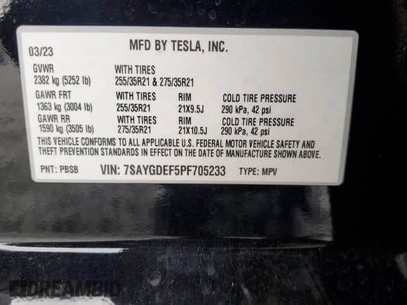 2023 Tesla Model Y Performance с VIN 7SAYGDEF5PF705233, выставлен на аукционе Copart как лот 84615725 с пробегом 26 322 миль миль и Списание • Salvage title. История ставок и продаж доступна на DreamBid. Изображение 12.