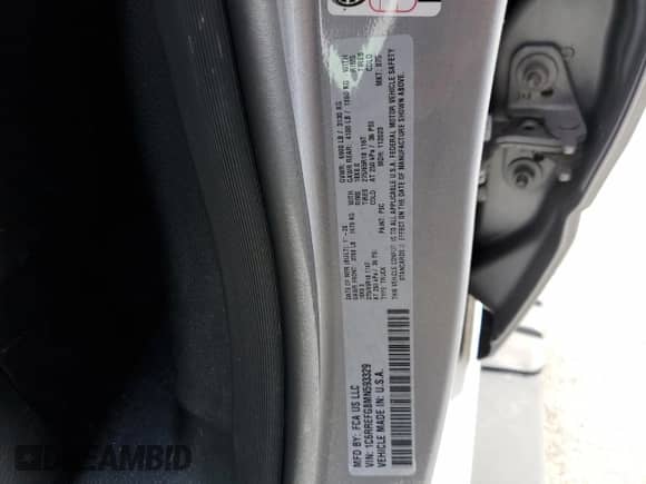 2021 Ram 1500 Big Horn with VIN 1C6RREFG8MN593329, listed as a Copart auction lot 48481035 with 55,203 mi miles and Clean title. Bid and sale history available at DreamBid. Image 13.