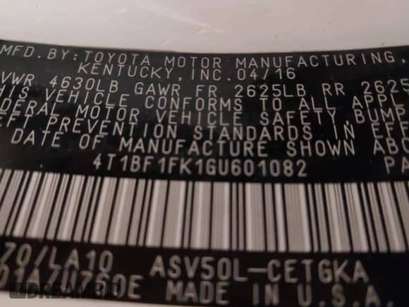 2016 Toyota Camry XLE с VIN 4T1BF1FK1GU601082, выставлен на аукционе IAAI как лот 41593120 с пробегом 229 889 миль миль и . История ставок и продаж доступна на DreamBid. Изображение 9.