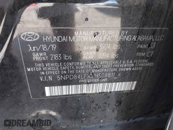 2020 Hyundai Elantra SEL z VIN 5NPD84LFXLH508811, wystawiony jako IAAI lot #43000652 z przebiegiem Nie podano mil oraz . Historia ofert i sprzedaży dostępna na DreamBid. Obrazek 9.