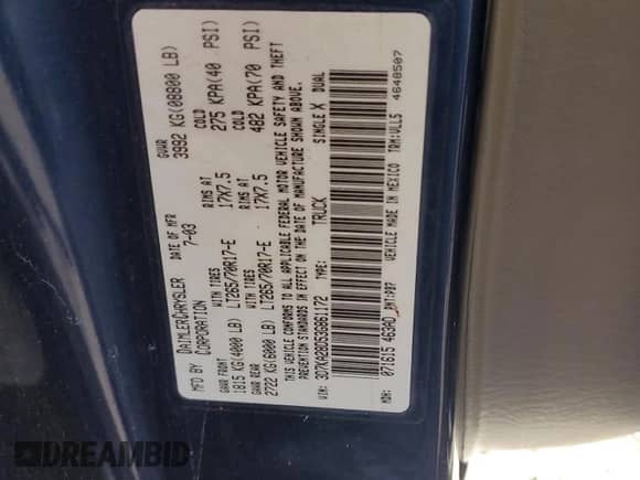 2003 Dodge 2500 ST with VIN 3D7KA28D53G861172, listed as a Copart auction lot 44242695 with 193,473 mi miles and Salvage title. Bid and sale history available at DreamBid. Image 10.