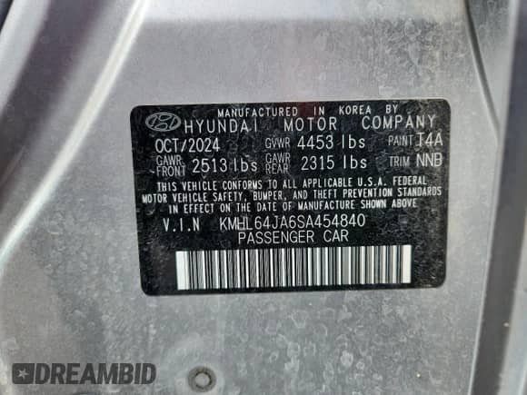 2025 Hyundai Sonata SEL z VIN KMHL64JA6SA454840, wystawiony jako Copart lot #86518835 z przebiegiem 18 092 mil mil oraz Szkoda całkowita • Salvage title. Historia ofert i sprzedaży dostępna na DreamBid. Obrazek 12.