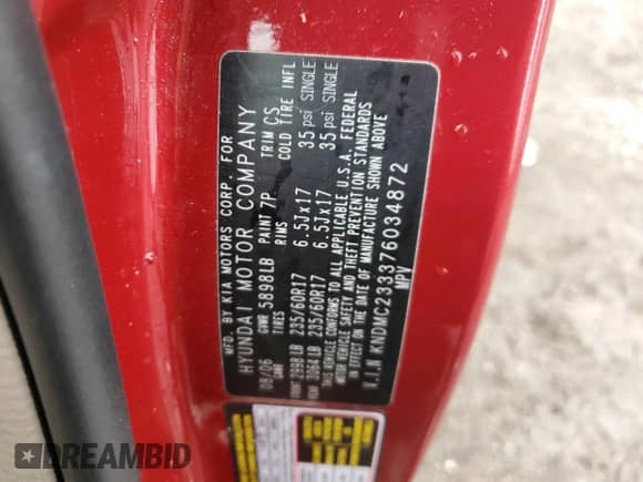 2007 Hyundai Entourage GLS с VIN KNDMC233376034872, выставлен на аукционе Copart как лот 48369865 с пробегом 63 189 миль миль и Списание • Salvage title. История ставок и продаж доступна на DreamBid. Изображение 13.