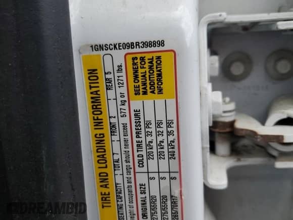 2011 Chevrolet Suburban LTZ with VIN 1GNSCKE09BR398898, listed as a Copart auction lot 49628195 with Not provided miles and Salvage title. Bid and sale history available at DreamBid. Image 15.