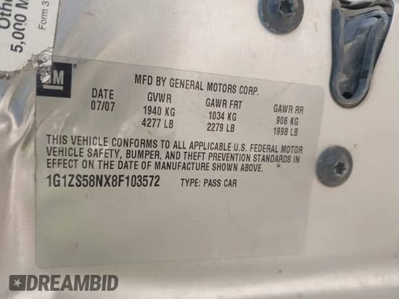 2008 Chevrolet Malibu Classic LS 2FL с VIN 1G1ZS58NX8F103572, выставлен на аукционе IAAI как лот 42057436 с пробегом 261 620 миль миль и . История ставок и продаж доступна на DreamBid. Изображение 9.