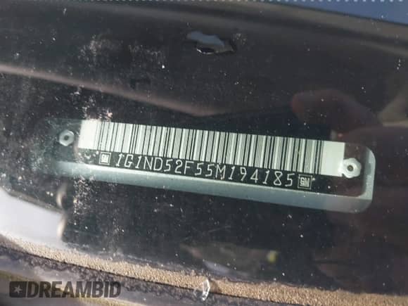 2005 Chevrolet Malibu Classic z VIN 1G1ND52F55M194185, wystawiony jako IAAI lot #41534541 z przebiegiem Nie podano mil oraz . Historia ofert i sprzedaży dostępna na DreamBid. Obrazek 9.