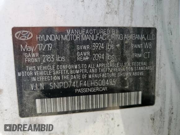 2020 Hyundai Elantra SE с VIN 5NPD74LF4LH500495, выставлен на аукционе Copart как лот 80753795 с пробегом 114 188 миль миль и Списание • Salvage title. История ставок и продаж доступна на DreamBid. Изображение 12.