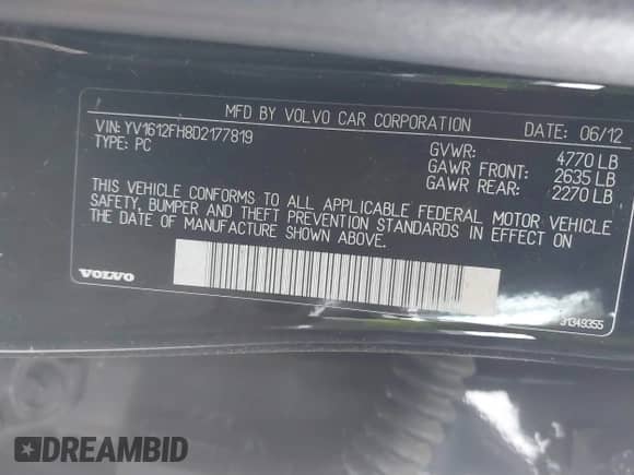 2013 Volvo S60 T5 с VIN YV1612FH8D2177819, выставлен на аукционе IAAI как лот 41504338 с пробегом Не указан миль и . История ставок и продаж доступна на DreamBid. Изображение 9.