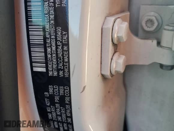 2018 Jeep Renegade Latitude with VIN ZACCJABB4JPJ68490, listed as a Copart auction lot 58223695 with Not provided miles and Salvage title. Bid and sale history available at DreamBid. Image 13.