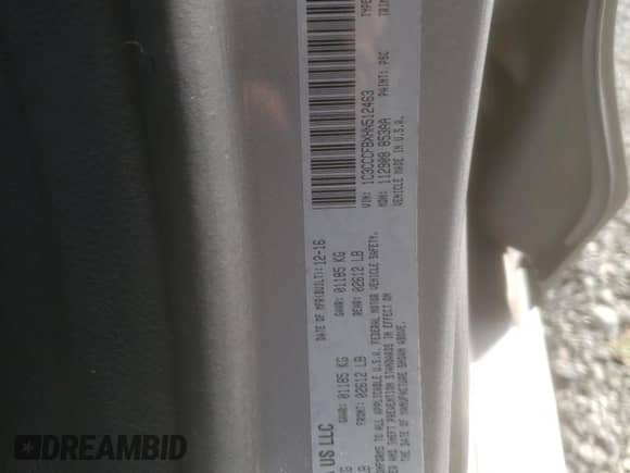 2017 Chrysler 200 Touring с VIN 1C3CCCFBXHN512463, выставлен на аукционе Copart как лот 60536405 с пробегом 115 925 миль миль и Списание • Salvage title. История ставок и продаж доступна на DreamBid. Изображение 12.