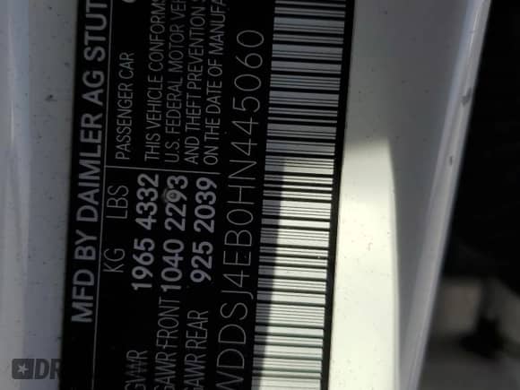 2017 Mercedes-Benz CLA 250 с VIN WDDSJ4EB0HN445060, выставлен на аукционе Copart как лот 71091415 с пробегом 56 965 миль миль и Списание • Salvage title. История ставок и продаж доступна на DreamBid. Изображение 12.