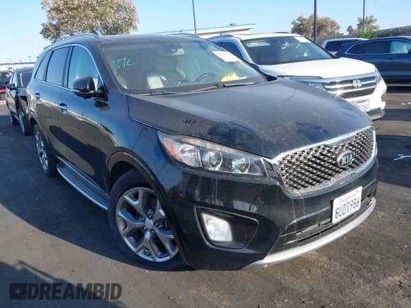2016 Kia Sorento SXL with VIN 5XYPK4A50GG115809, listed as a IAAI auction lot 42549327 with 102,958 mi miles and . Bid and sale history available at DreamBid. Image 1.