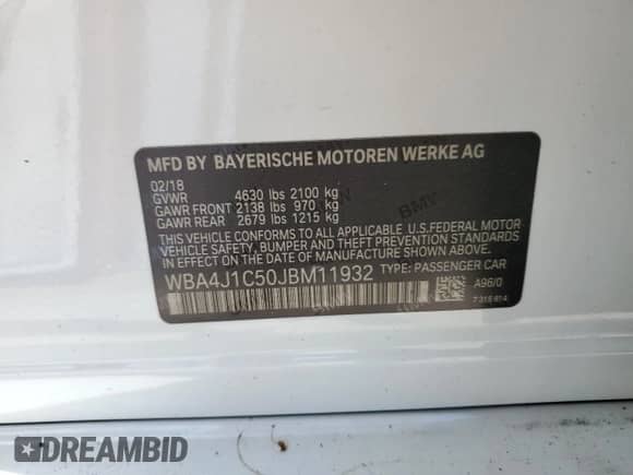 2018 BMW 4 Series 430i с VIN WBA4J1C50JBM11932, выставлен на аукционе Copart как лот 85300615 с пробегом 77 090 миль миль и Списание • Salvage title. История ставок и продаж доступна на DreamBid. Изображение 13.