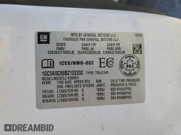 2011 Chevrolet Silverado 3500HD DRW LT с VIN 1GC5K0C88BZ122332, выставлен на аукционе Copart как лот 63632835 с пробегом 119 218 миль миль и Списание • Salvage title. История ставок и продаж доступна на DreamBid. Изображение 12.