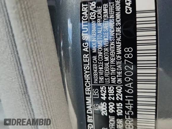 2006 Mercedes-Benz C 280 Luxury с VIN WDBRF54H16A902788, выставлен на аукционе Copart как лот 64110175 с пробегом 62 924 миль миль и Чистый • Clean title. История ставок и продаж доступна на DreamBid. Изображение 12.