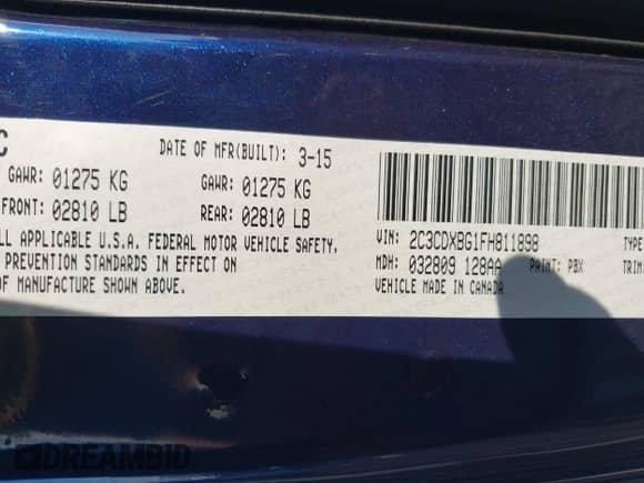2015 Dodge Charger SE with VIN 2C3CDXBG1FH811898, listed as a IAAI auction lot 42086215 with 112,722 mi miles and . Bid and sale history available at DreamBid. Image 9.
